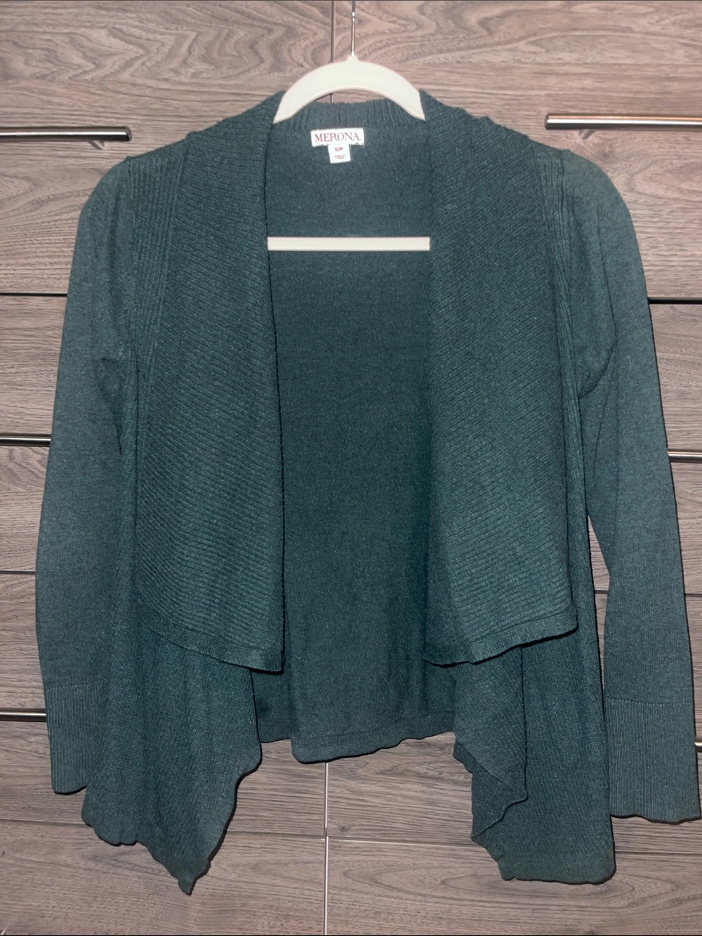 Merona Dark Teal Open Front Draped Cardigan
